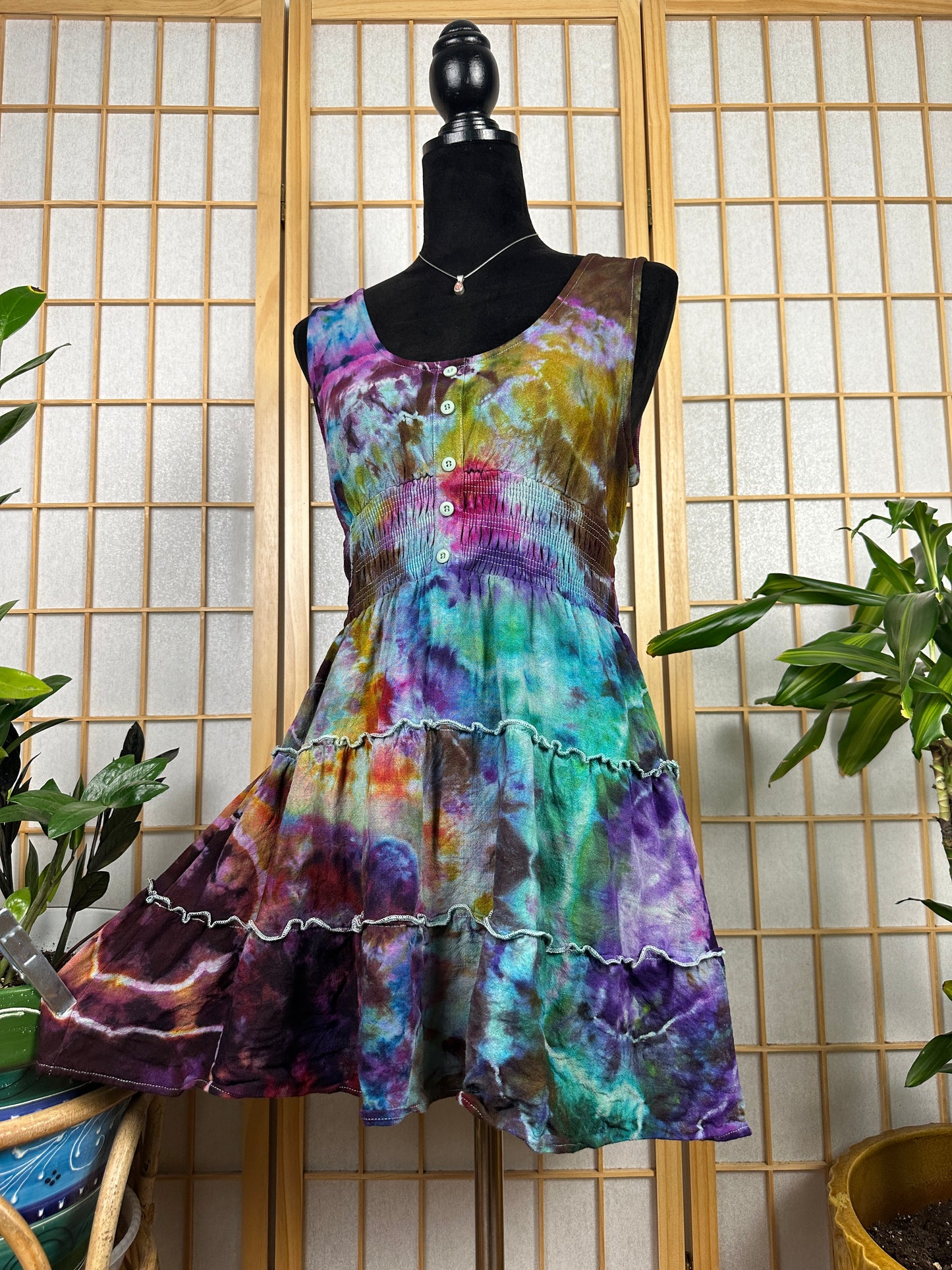 Button Skater Dress - MEDIUM
