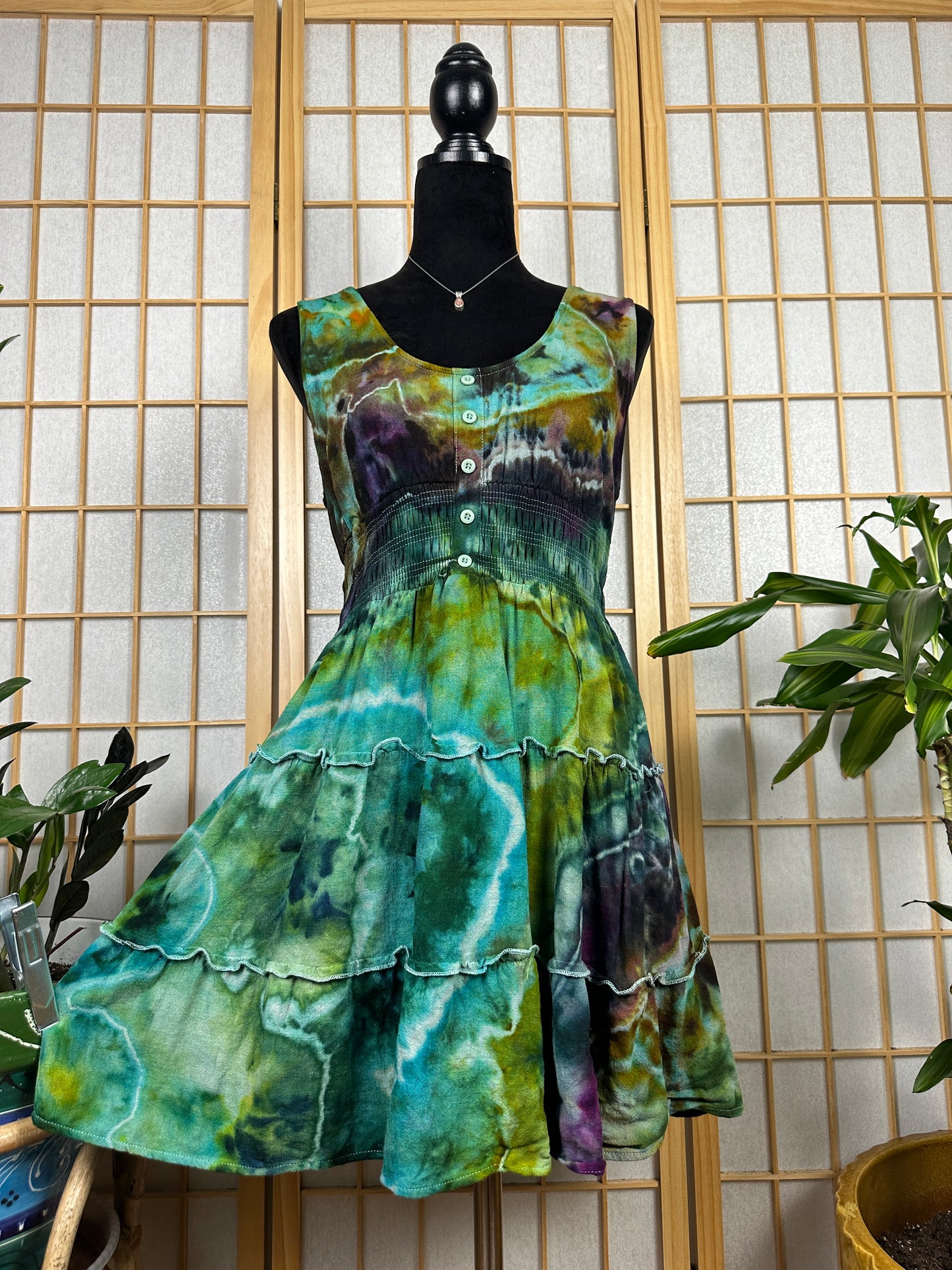 Button Skater Dress - MEDIUM