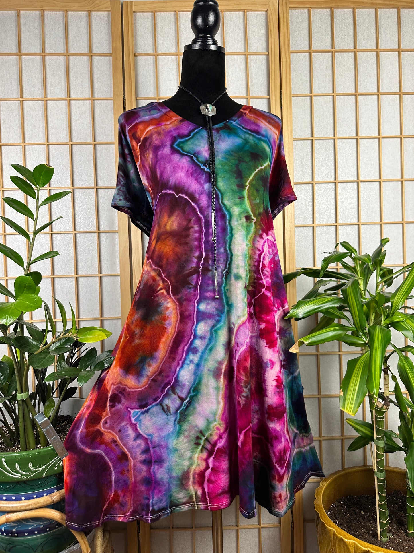 V Neck Swing Dress - 3X