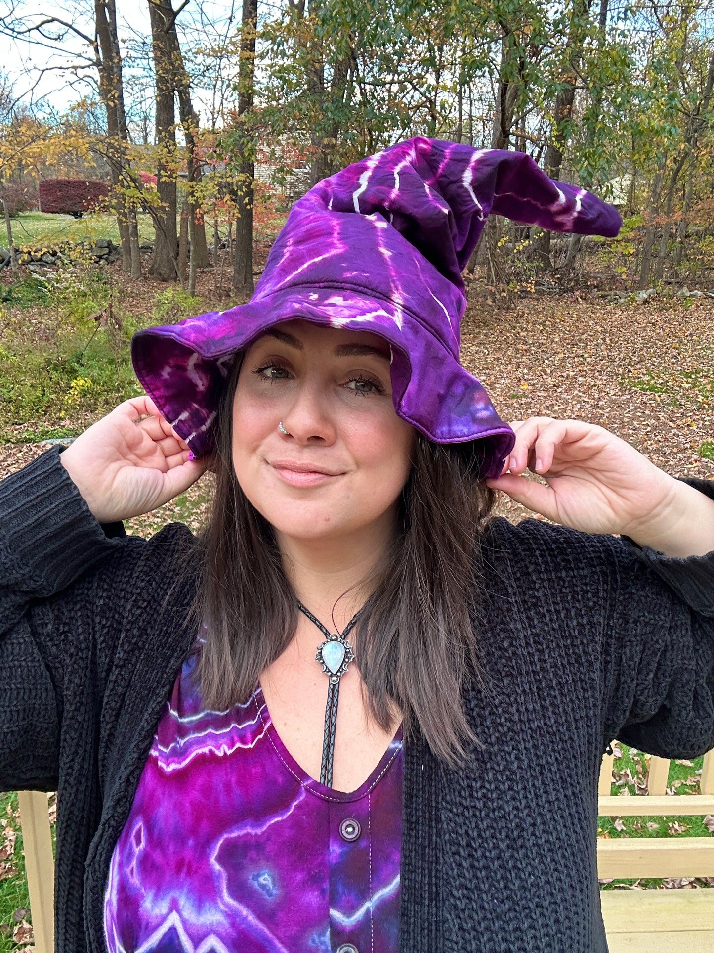 Linen Witch Hat - SM/MD (19in) *DISCOUNTED - PLEASE READ*