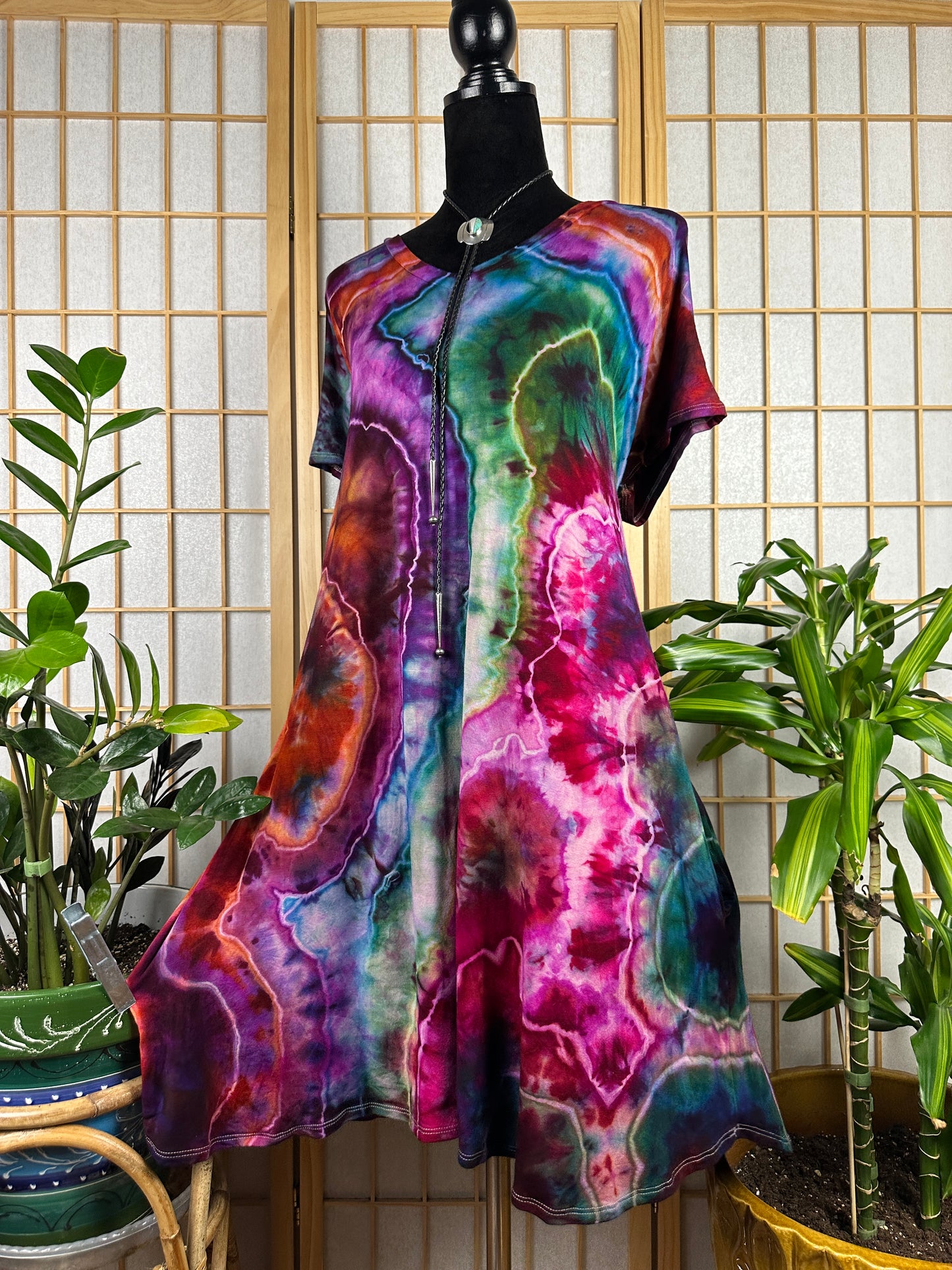 V Neck Swing Dress - 3X
