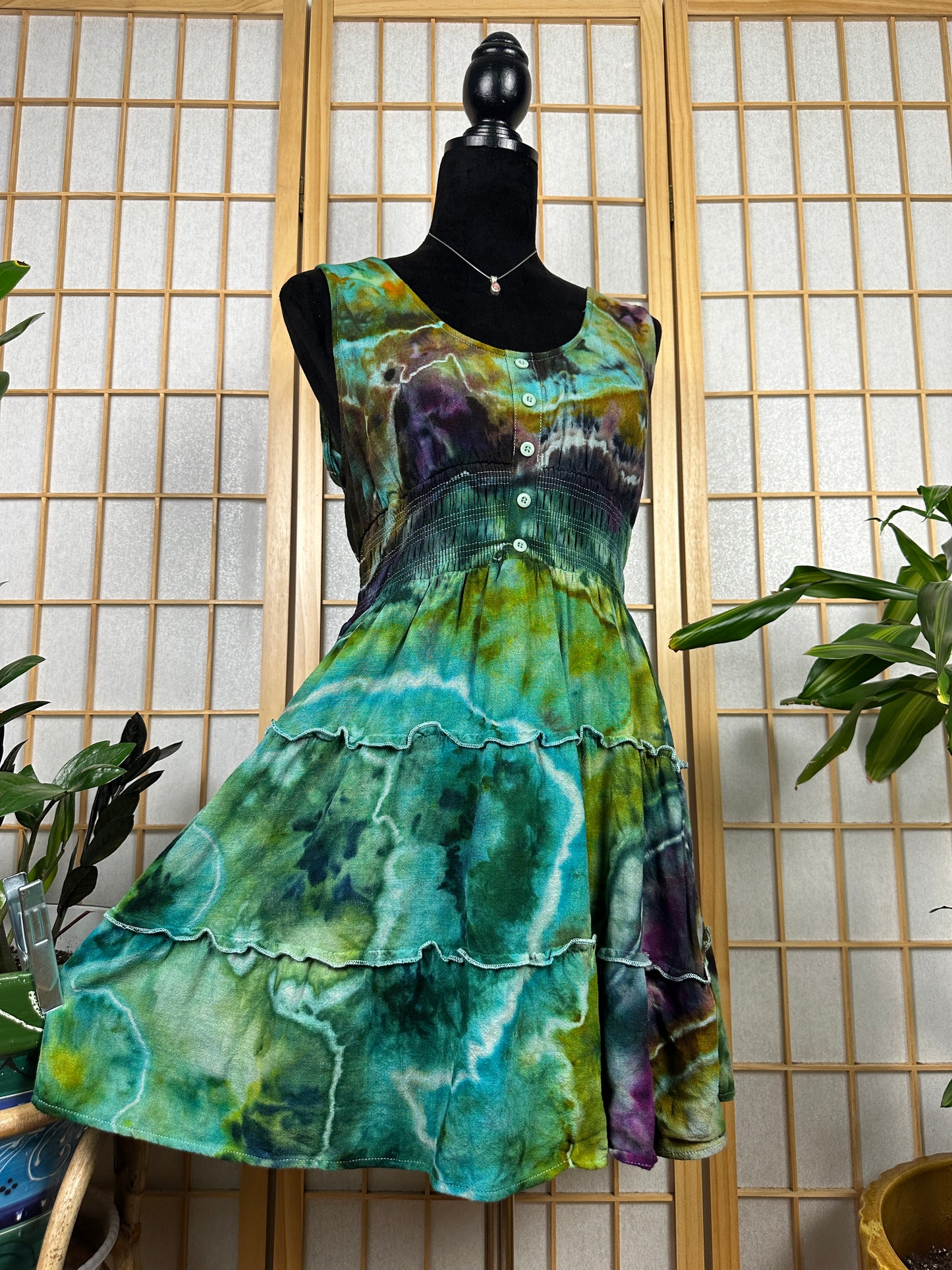 Button Skater Dress - MEDIUM