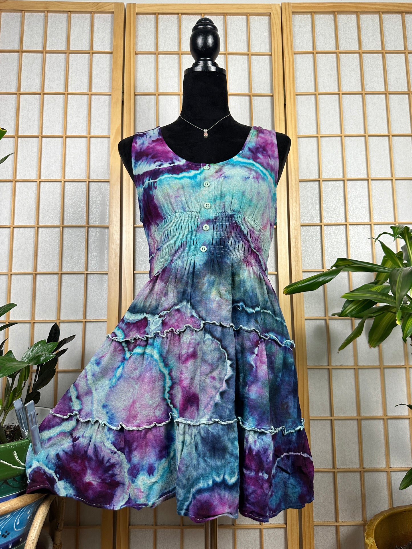 Button Skater Dress - MEDIUM
