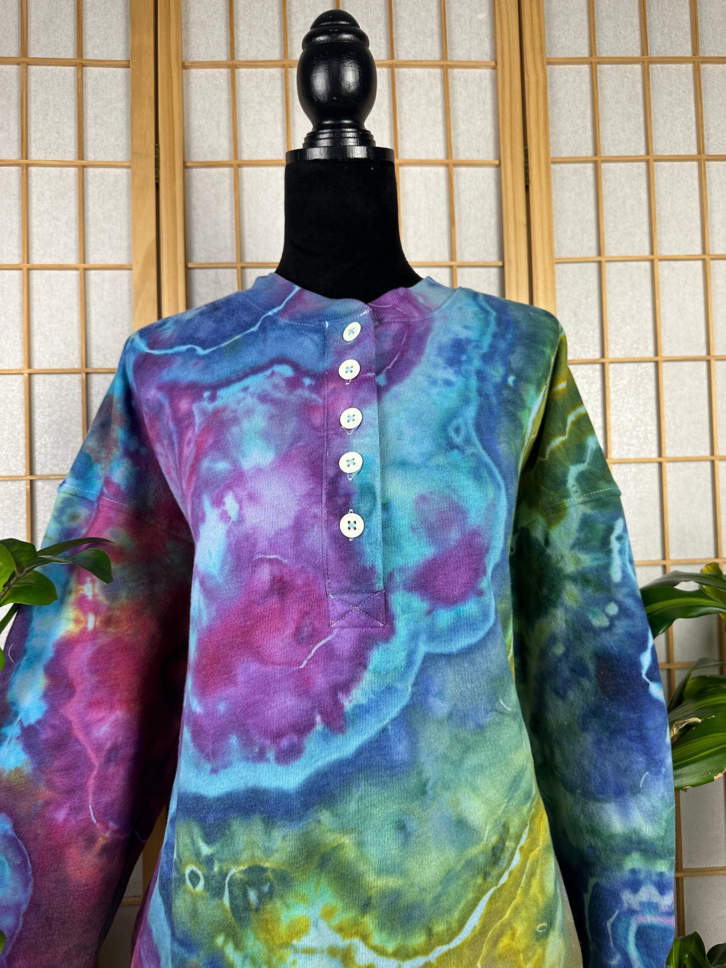 Henley Sweatshirt Dress - XXL