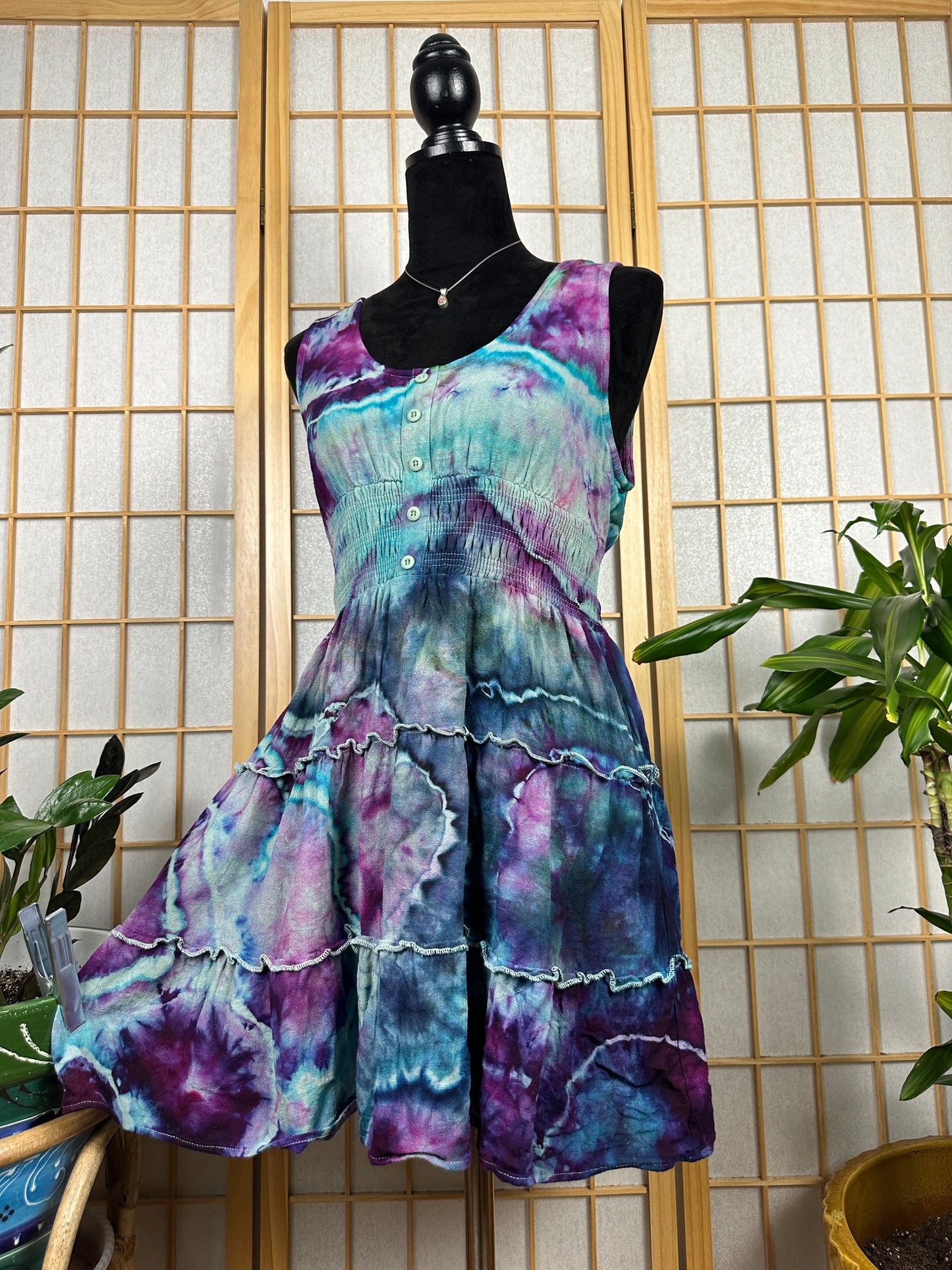 Button Skater Dress - MEDIUM
