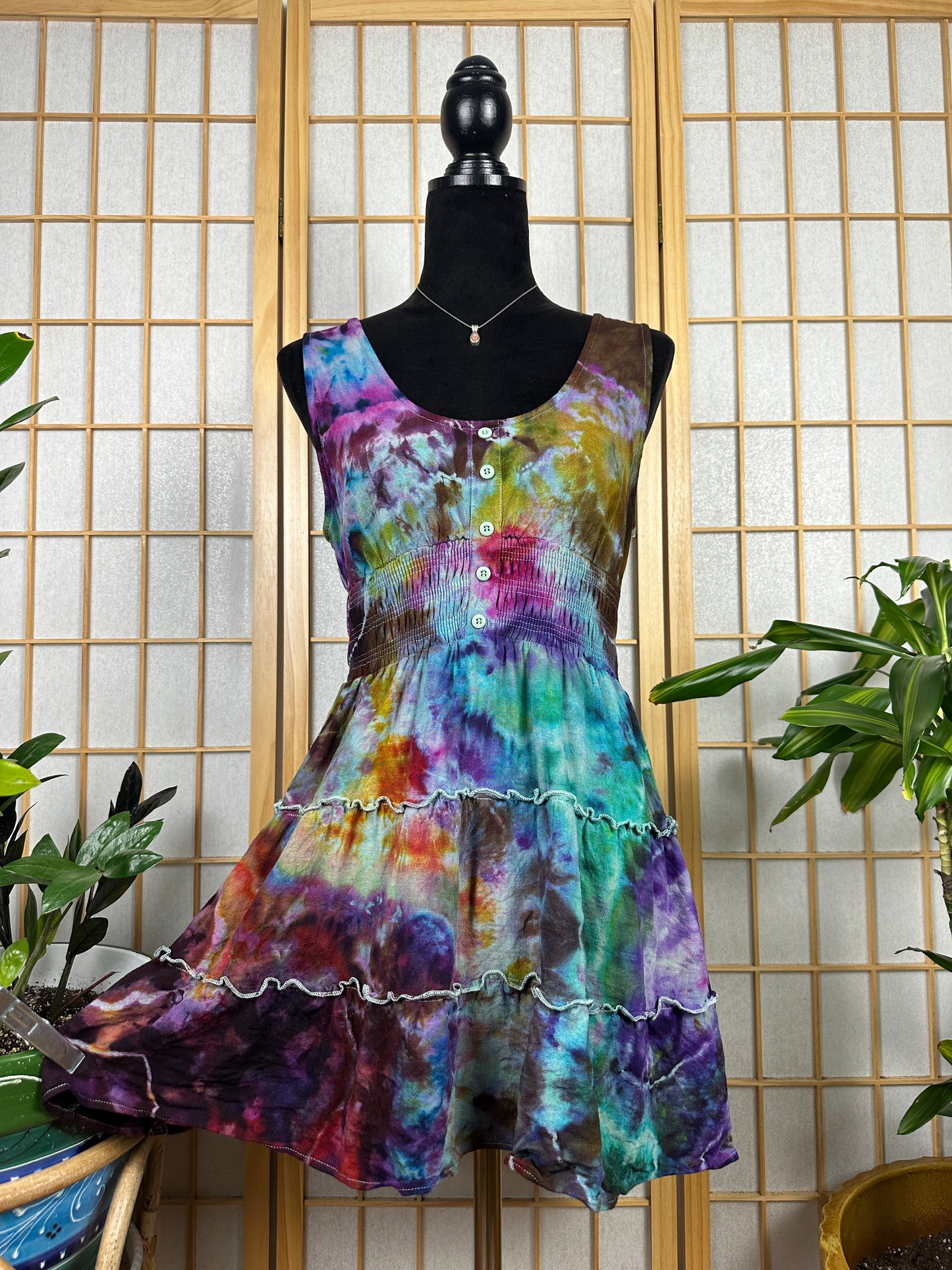 Button Skater Dress - MEDIUM
