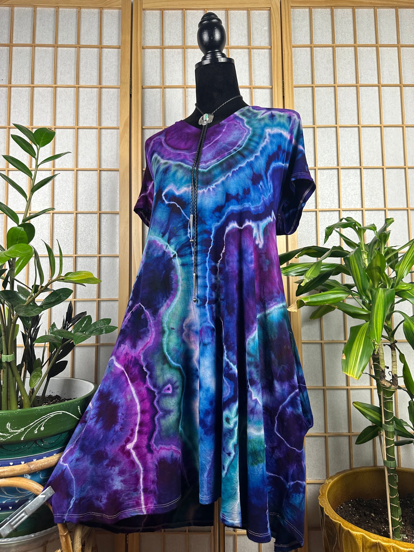 V Neck Swing Dress - 2X