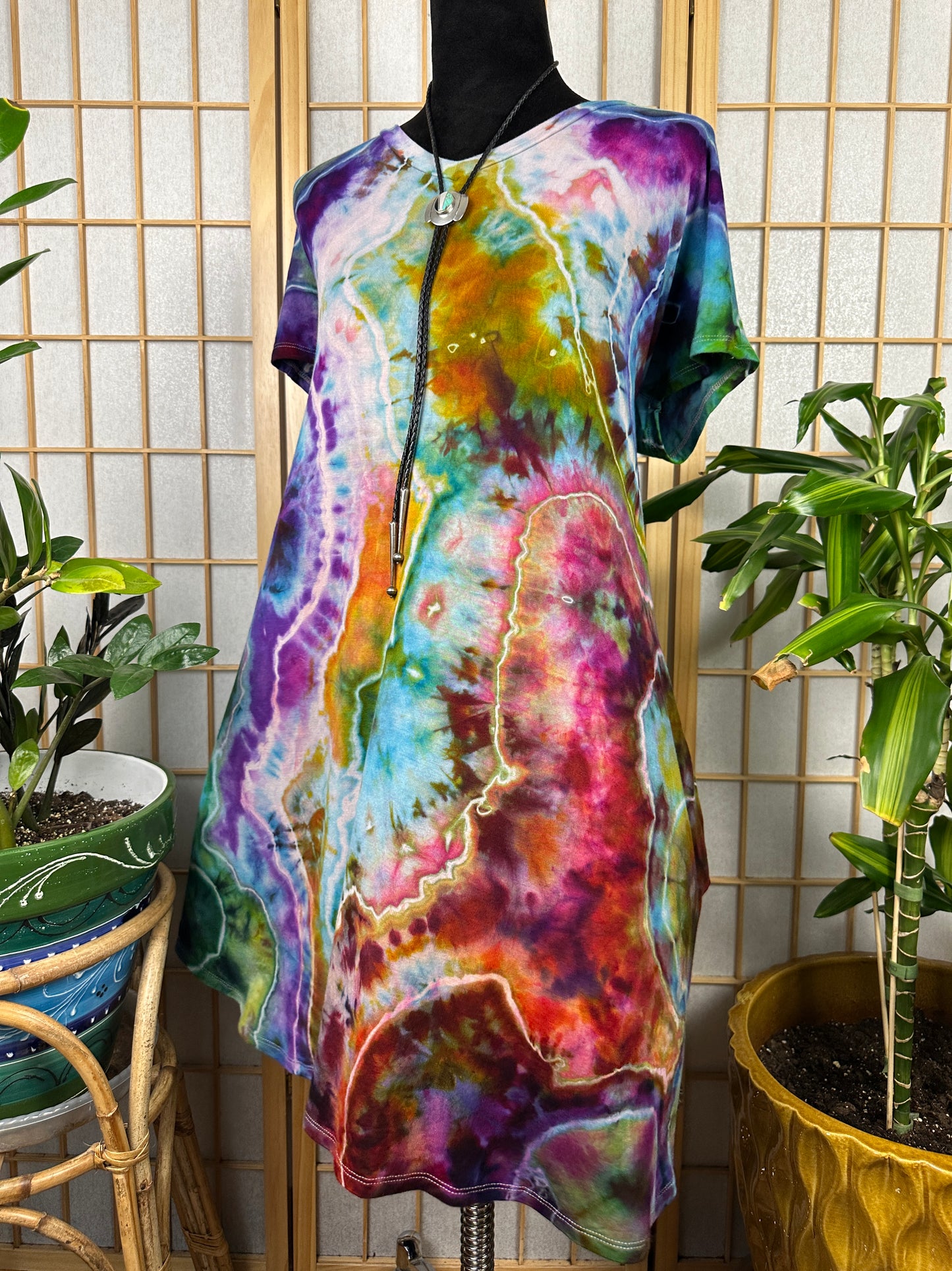 V Neck Swing Dress - 2X
