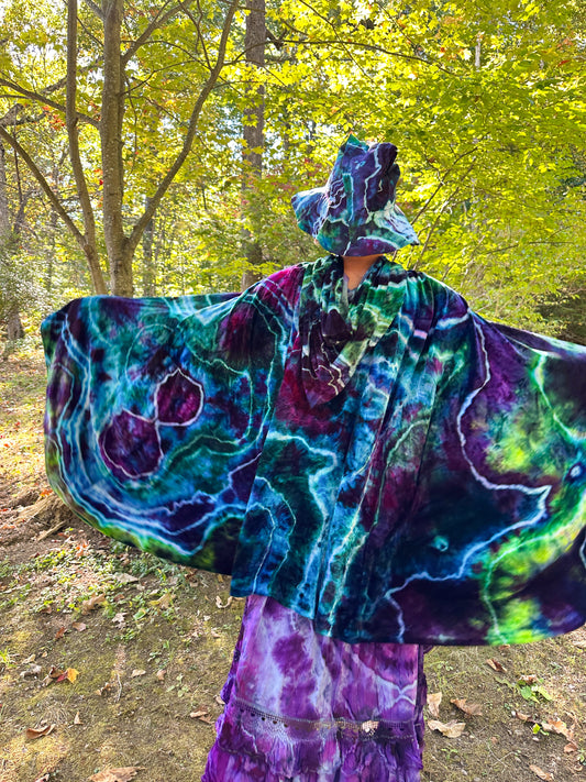 Bamboo Velour Cape - Mermaid