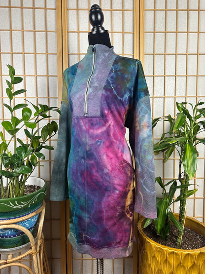 1/2 Zip Sweatshirt Dress - 3X