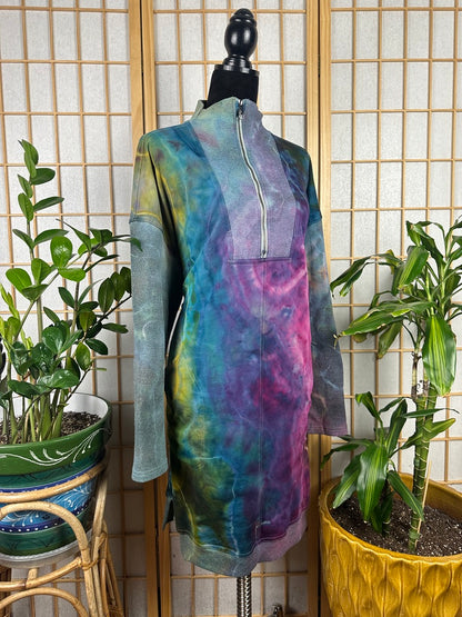 1/2 Zip Sweatshirt Dress - 3X