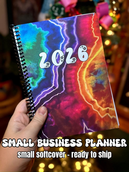2026 SMALL BUSINESS Planner -  Rainbow A5 Spiral Softcover (READY TO SHIP)