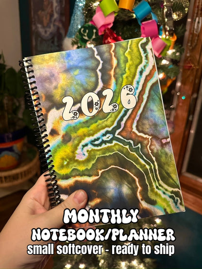 2026 MONTHLY Notebook/Planner - A5 Spiral Softcover (READY TO SHIP)