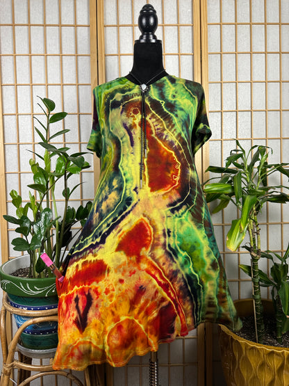 V Neck Mini Dress - 2X/3X