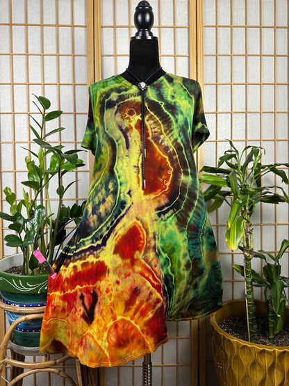 V Neck Mini Dress - 2X/3X