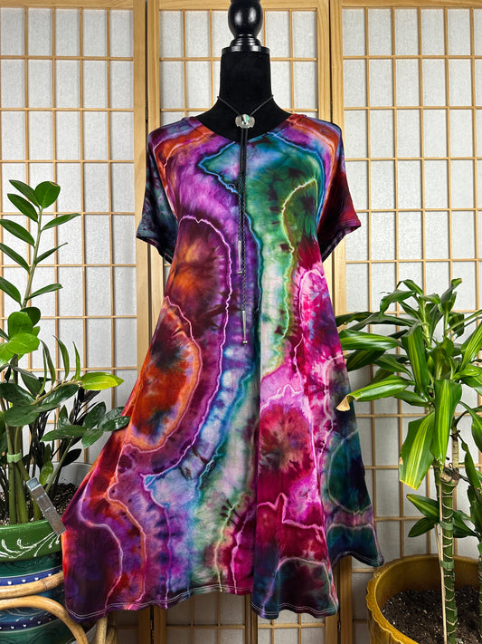 V Neck Swing Dress - 3X