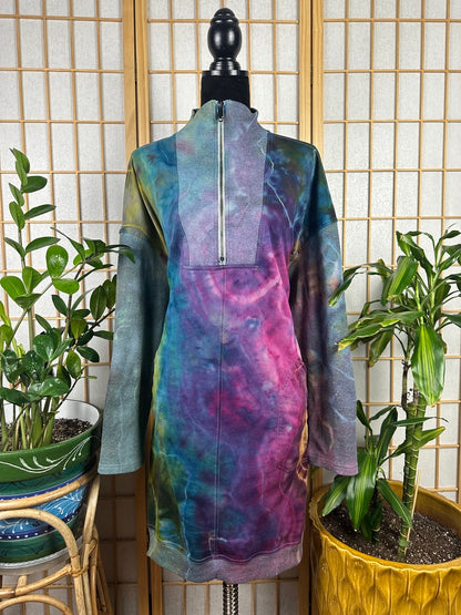 1/2 Zip Sweatshirt Dress - 3X