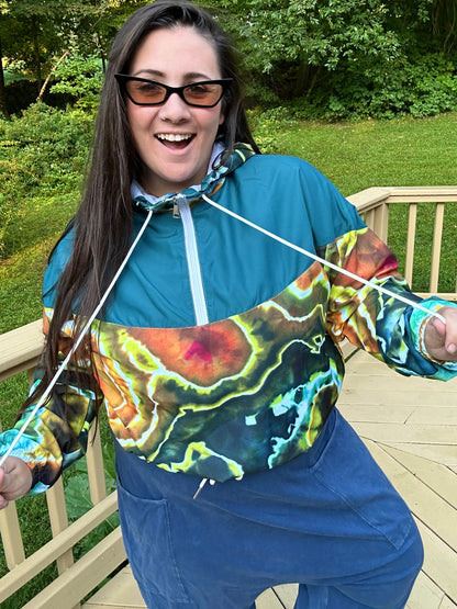 Tie Dye Cropped Windbreaker - Wildflower