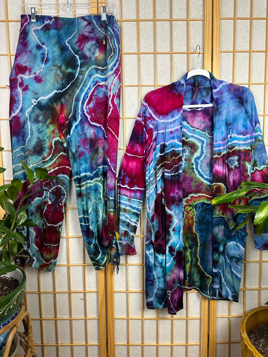 Pocket Cardigan/Tie Jogger Set - LARGE