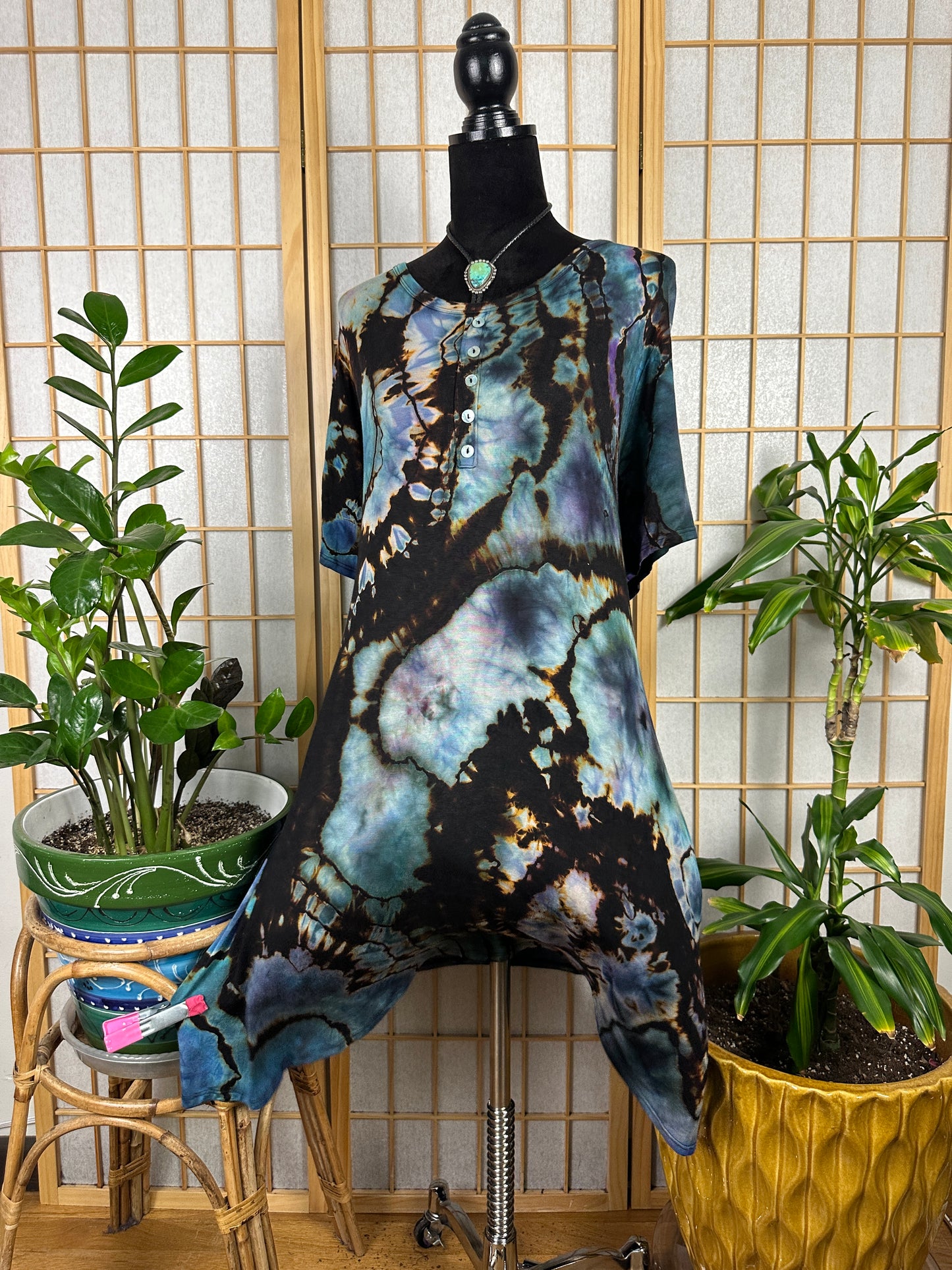 Button Swing Dress - 3X