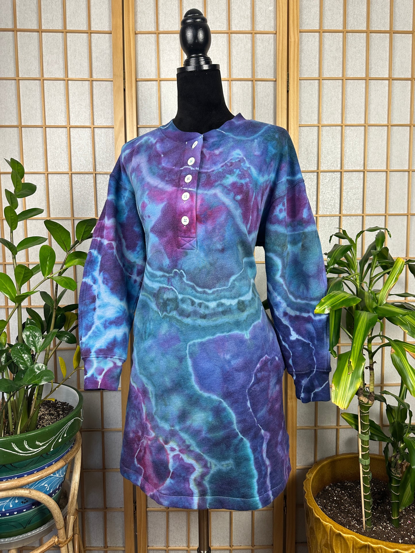 Henley Sweatshirt Dress - MD/LG