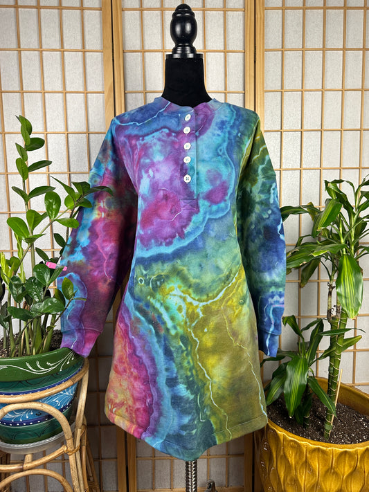 Henley Sweatshirt Dress - XXL