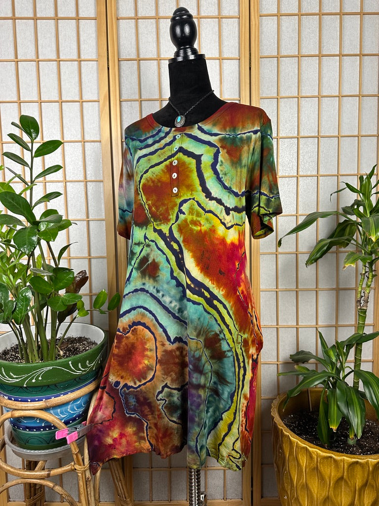 Reverse Button Swing Dress - XL/1X