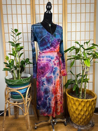 Ribbed Wrap Dress - LARGE