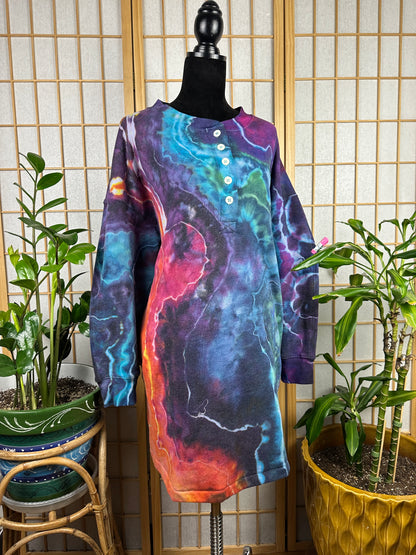 Henley Sweatshirt Dress - 2X/3X