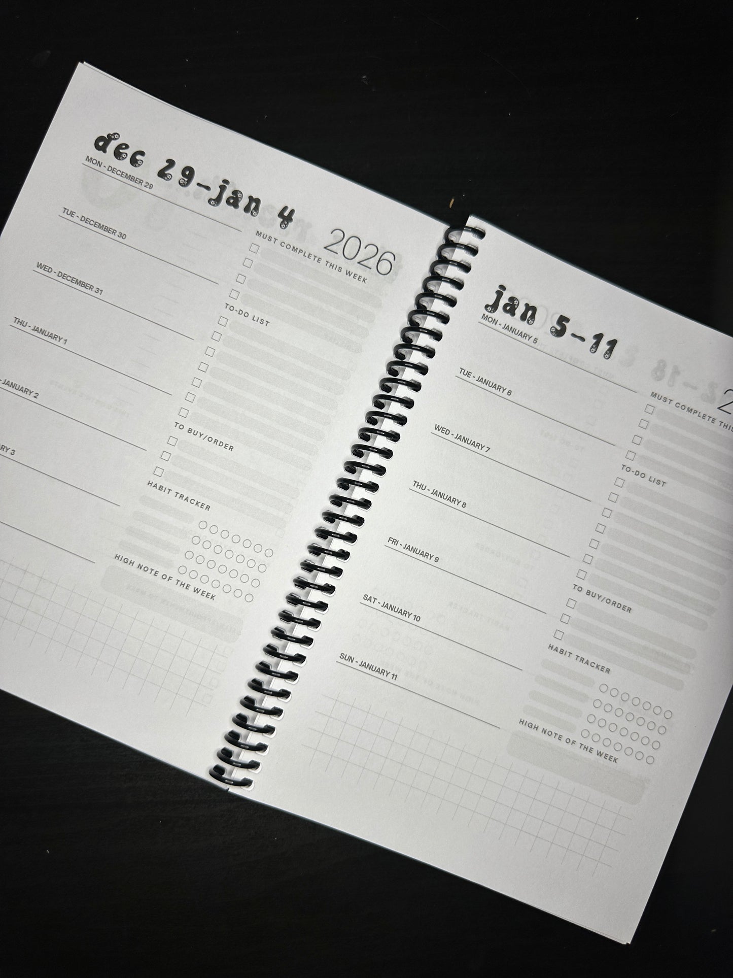 2026 WEEKLY Planner - A5 Spiral Softcover (READY TO SHIP)