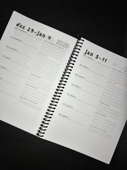 2026 WEEKLY Planner - A5 Spiral Softcover (READY TO SHIP)