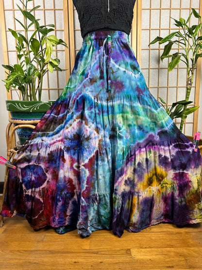 Drawstring Tier Maxi Skirt - LARGE