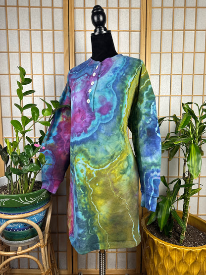 Henley Sweatshirt Dress - XXL