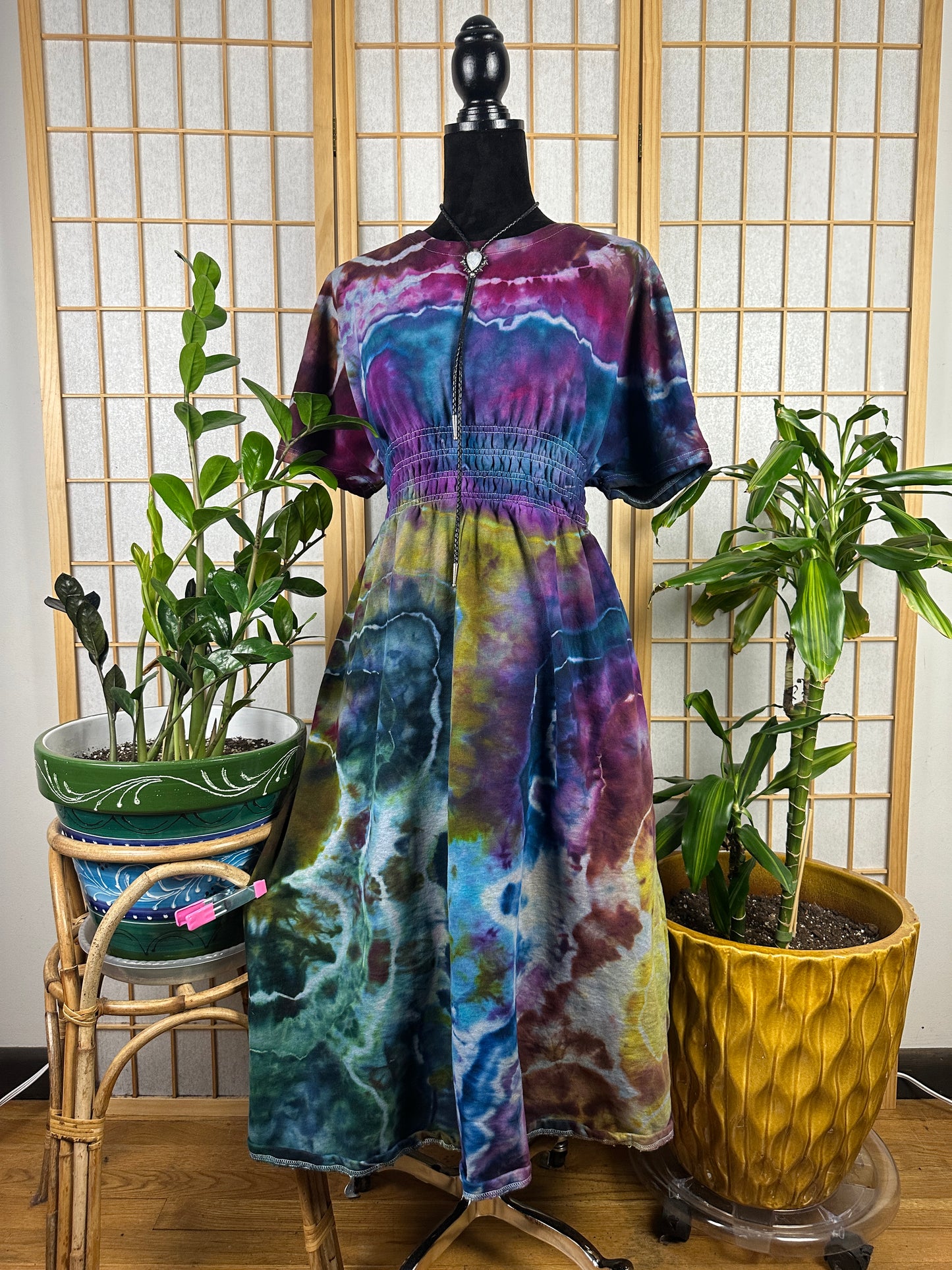 Short Sleeve Sweatshirt Dress - XL