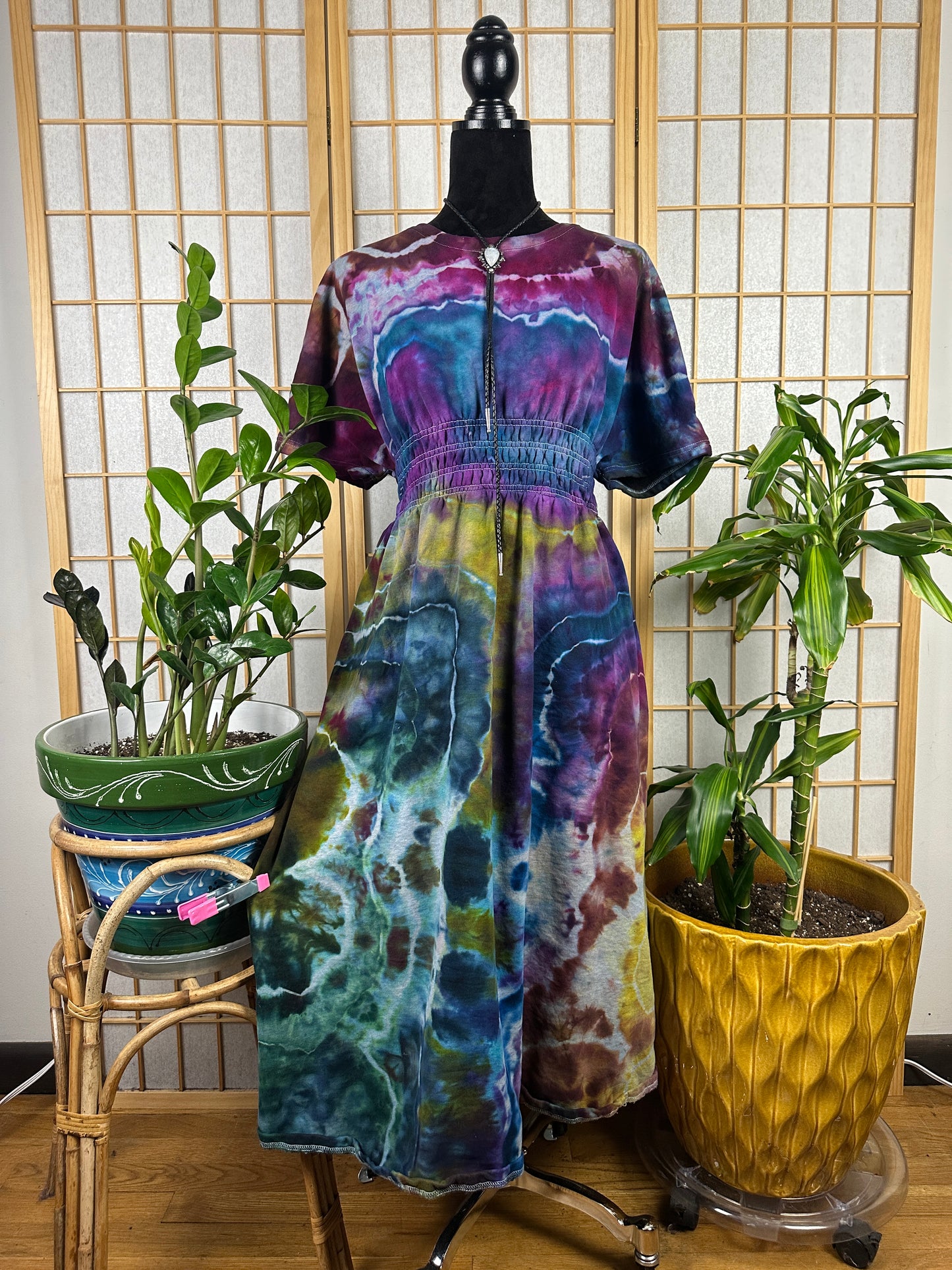 Short Sleeve Sweatshirt Dress - XL