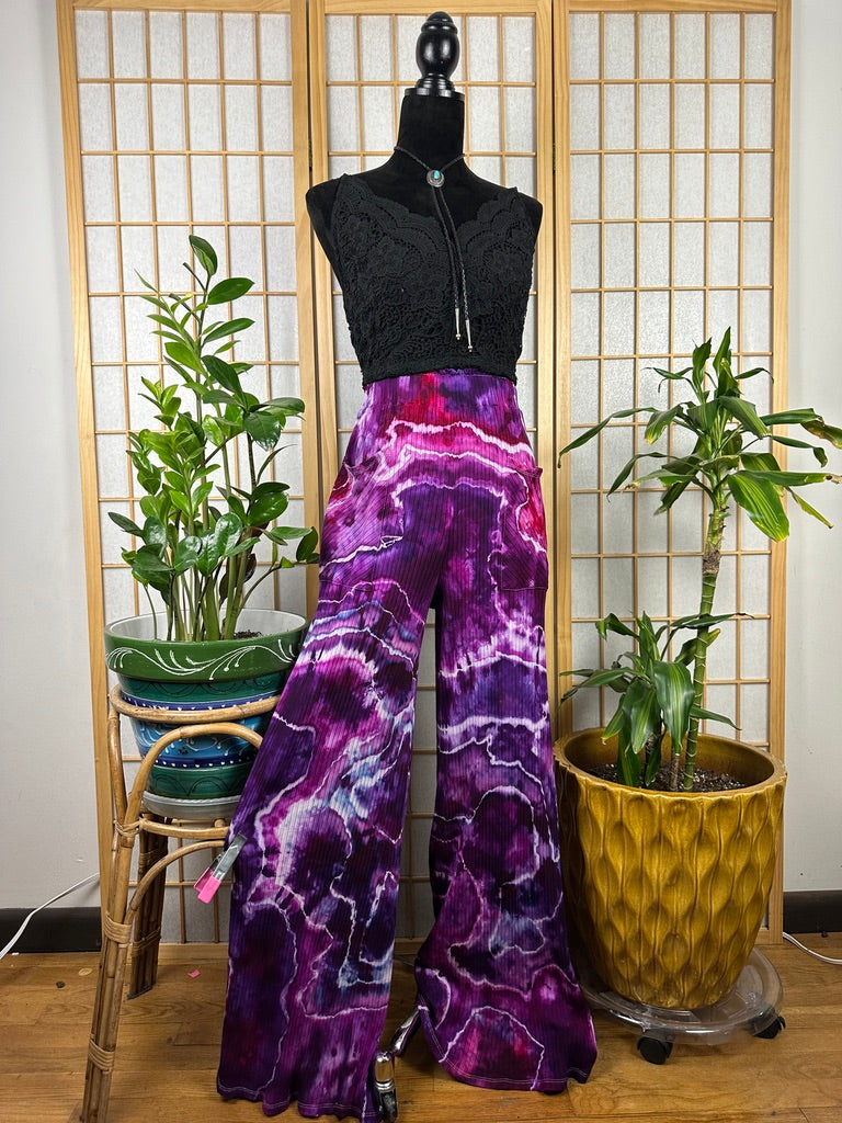 Ribbed Palazzo Pants - LARGE