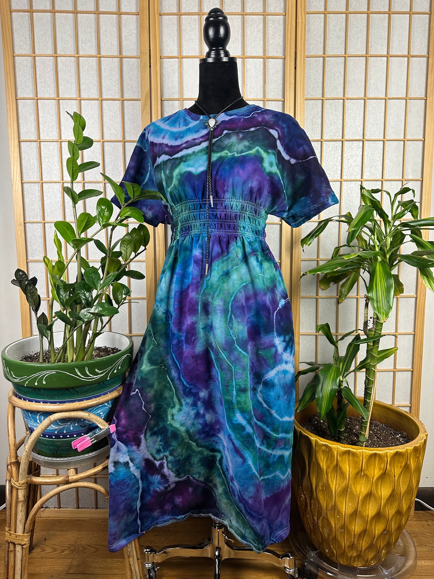 Short Sleeve Sweatshirt Dress - LARGE