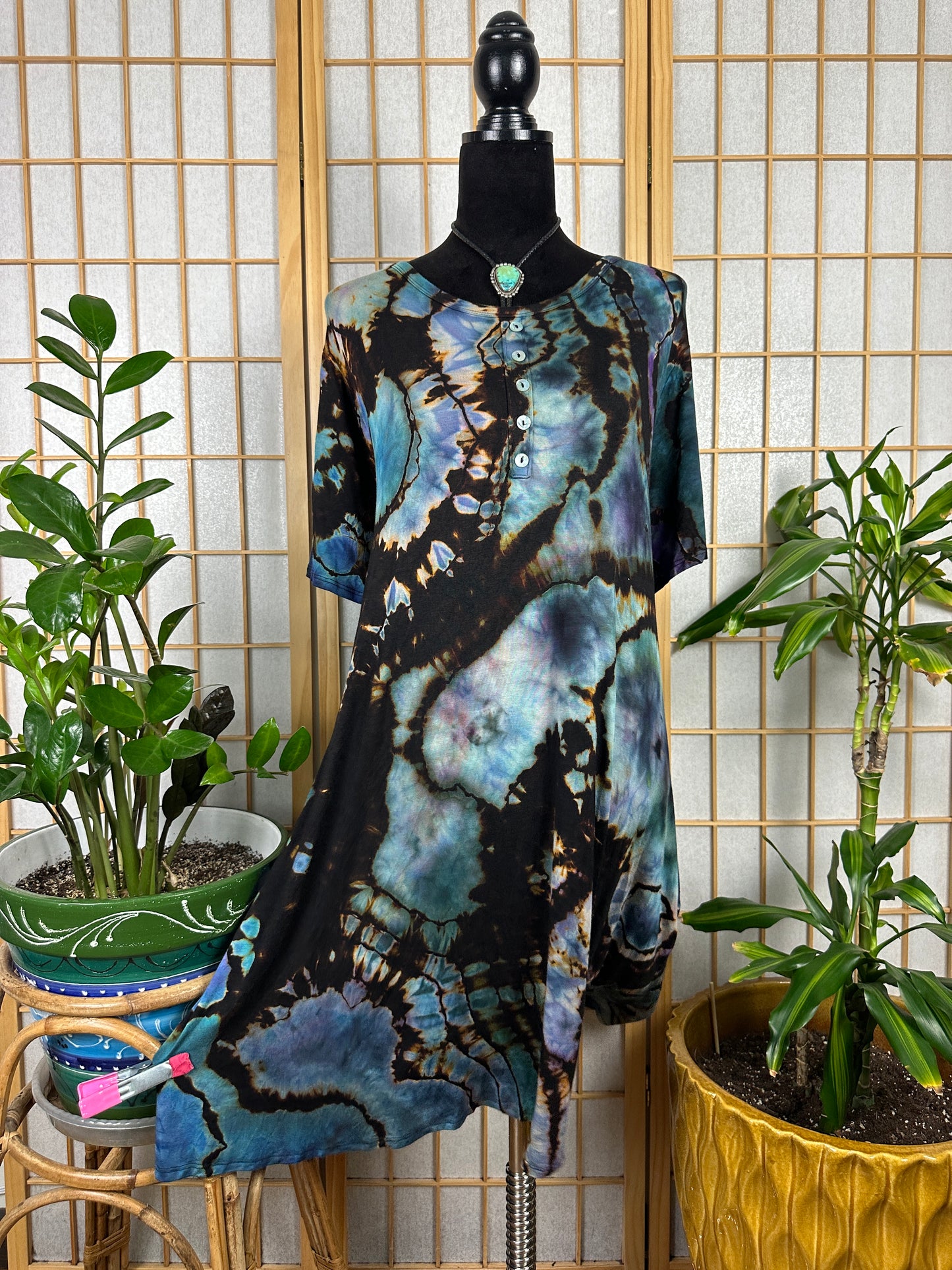 Button Swing Dress - 3X