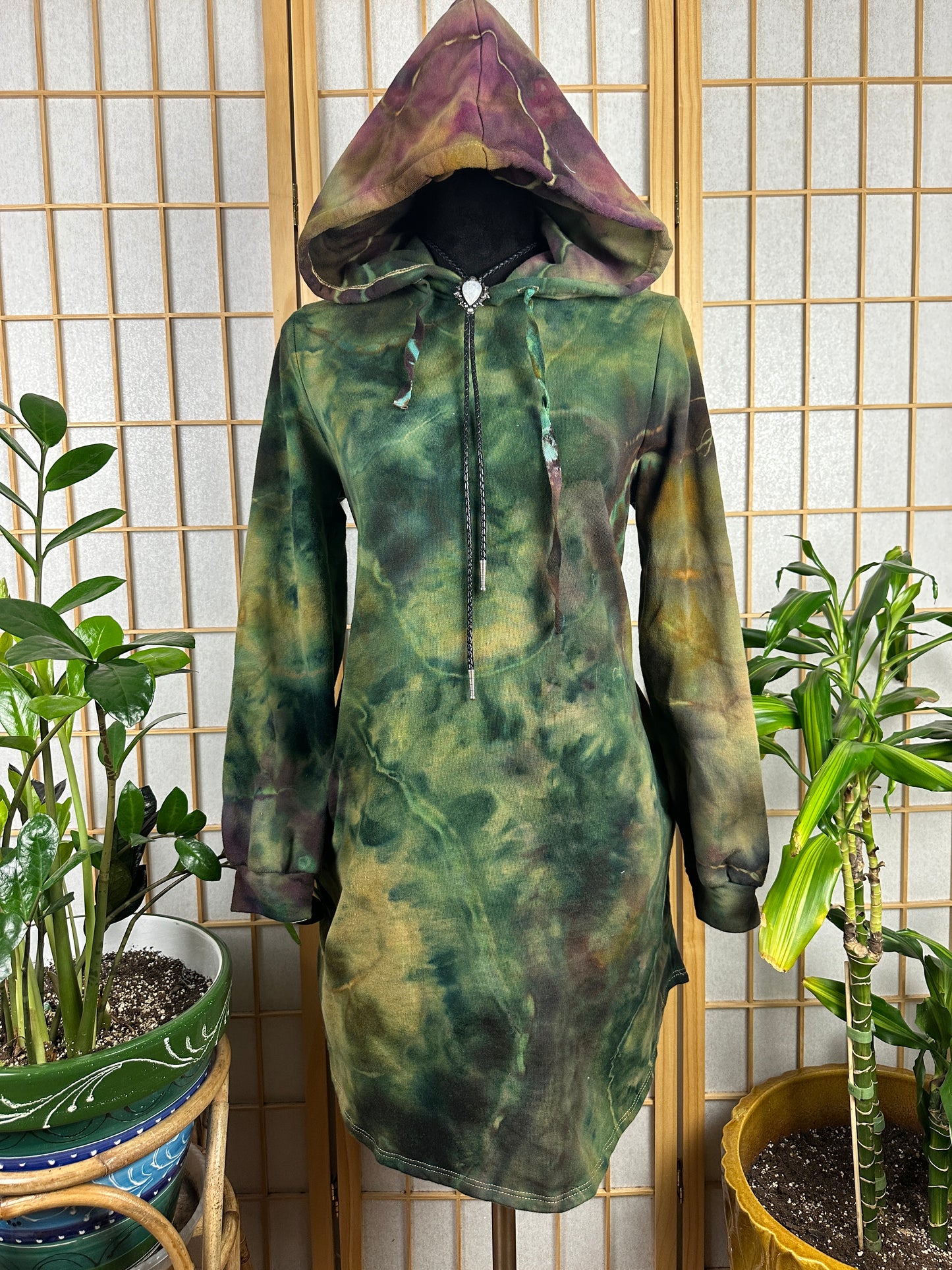 Hoodie Sweatshirt Dress - LARGE