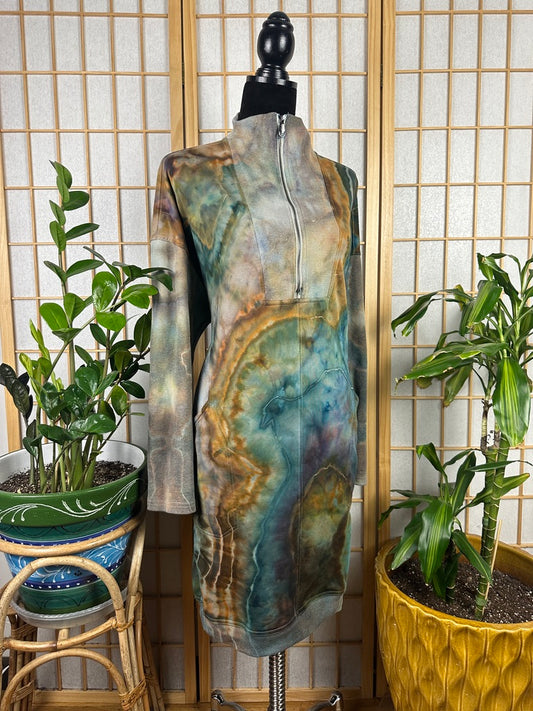 1/2 Zip Sweatshirt Dress - 3X