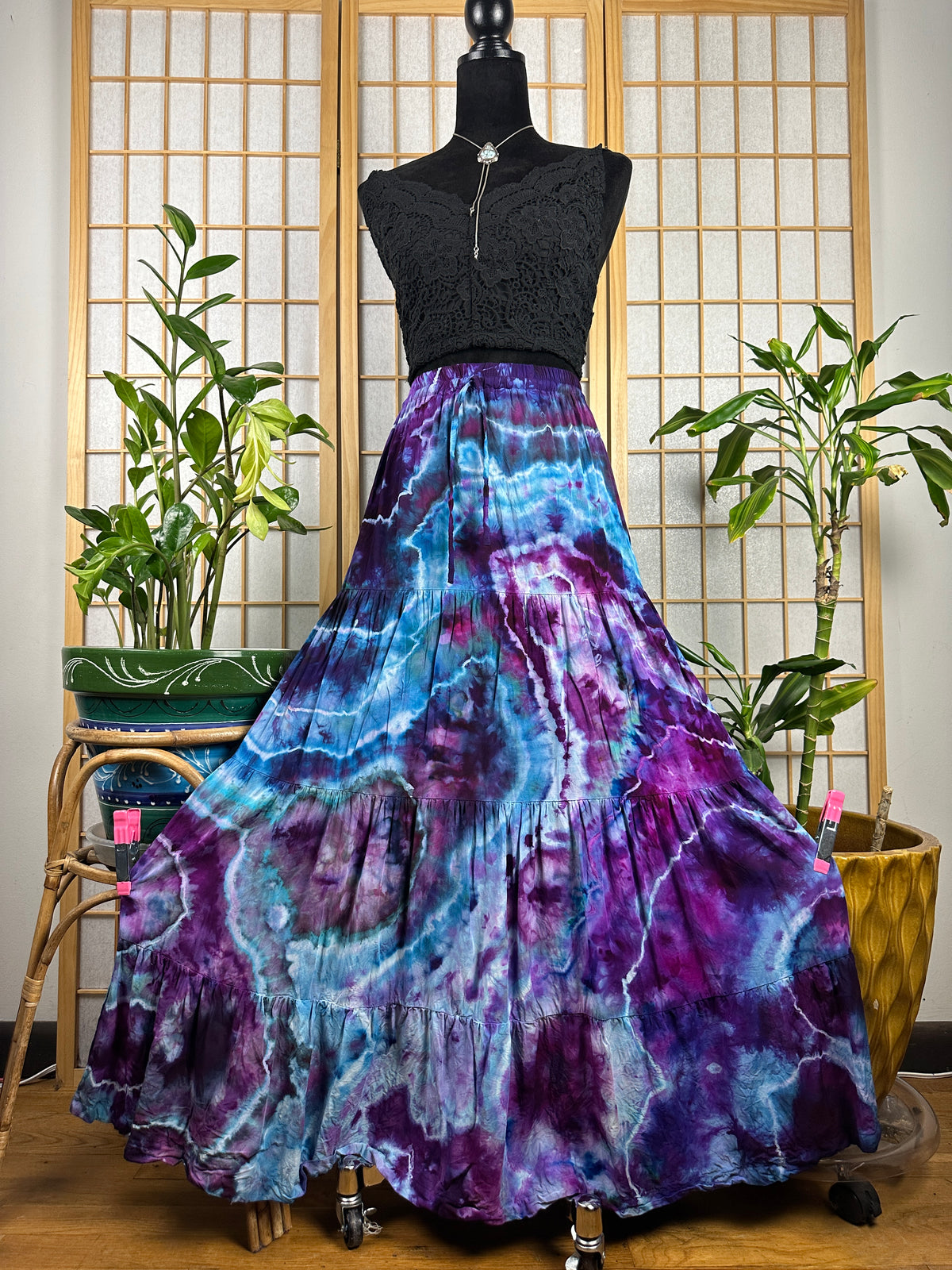 Drawstring Tier Maxi Skirt - XS/SM