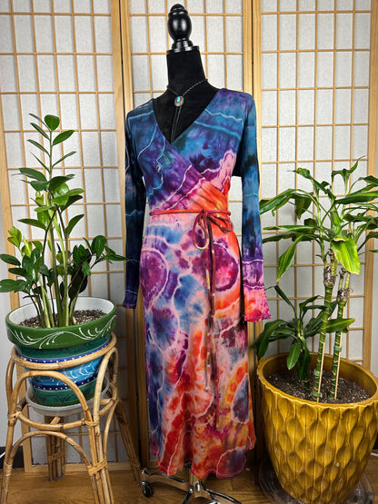 Ribbed Wrap Dress - LARGE