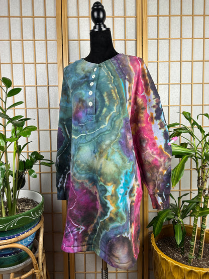 Henley Sweatshirt Dress - 2X/3X