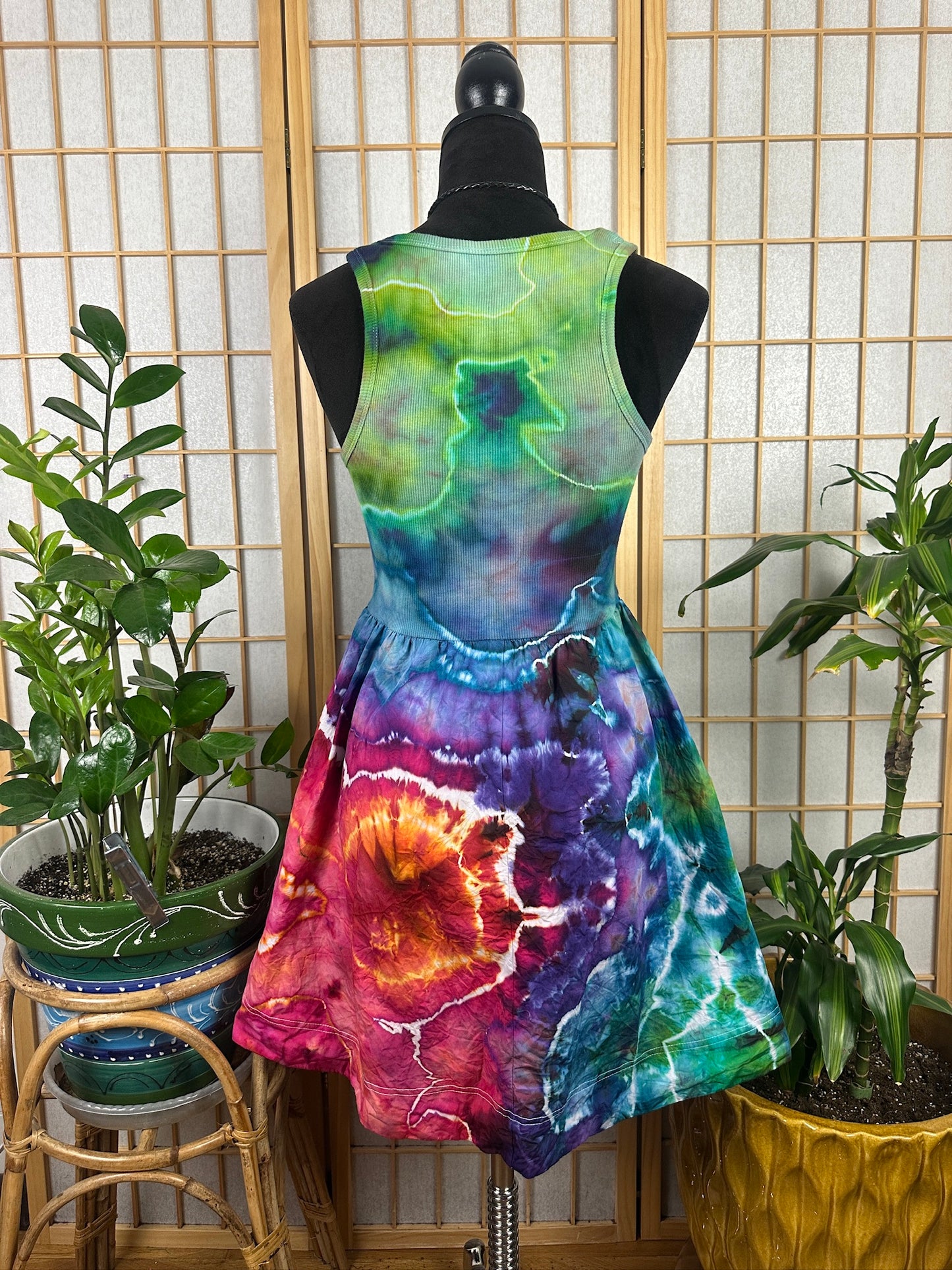 Ribbed Skater Dress - SMALL
