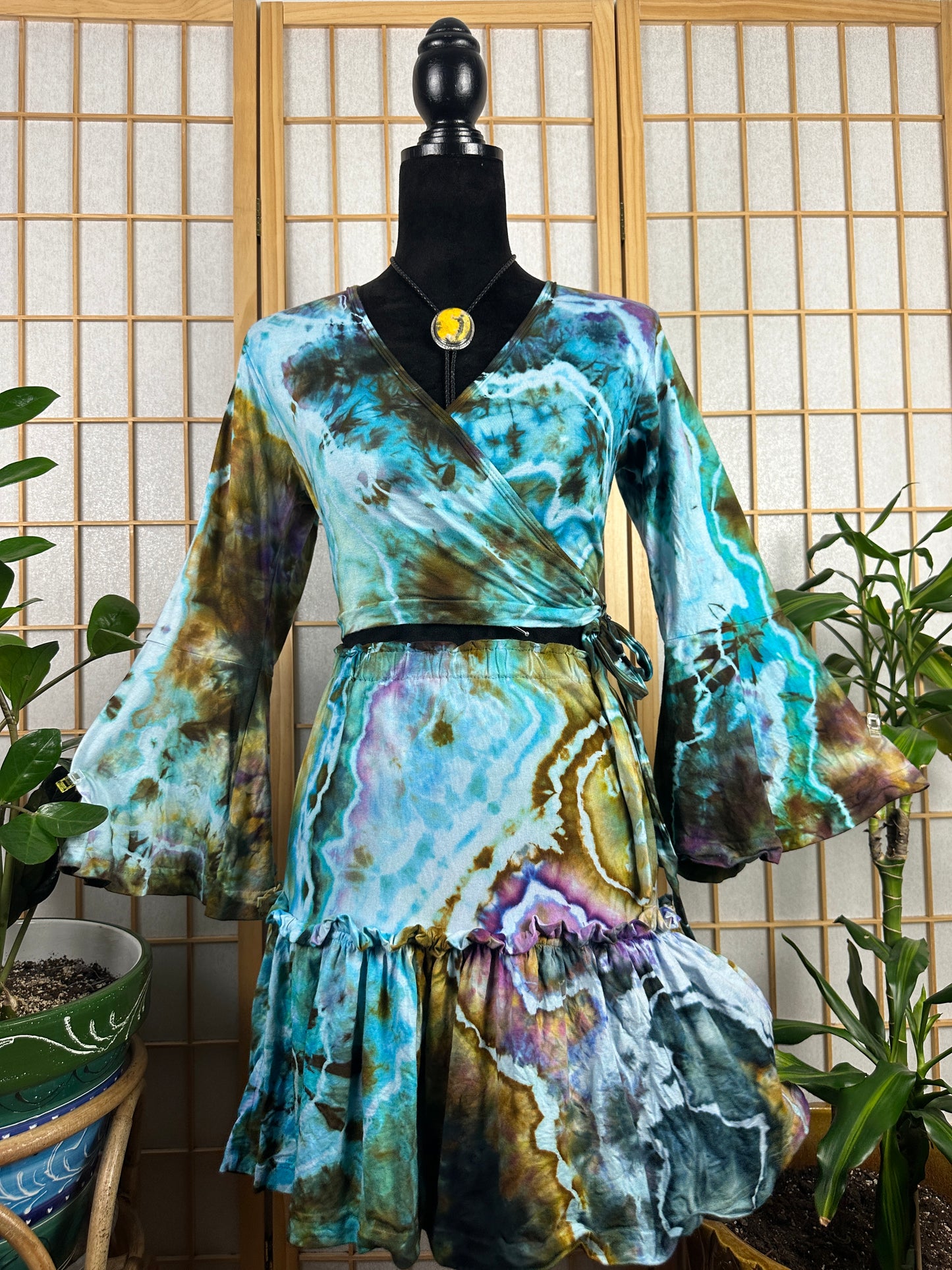 Spinner Mini Skirt/Wrap Top Set - SM/MD
