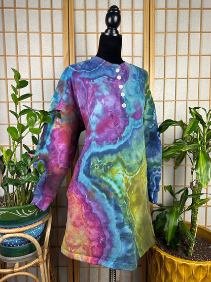 Henley Sweatshirt Dress - XXL