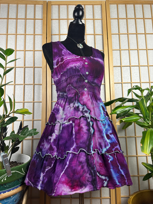 Button Skater Dress - SMALL