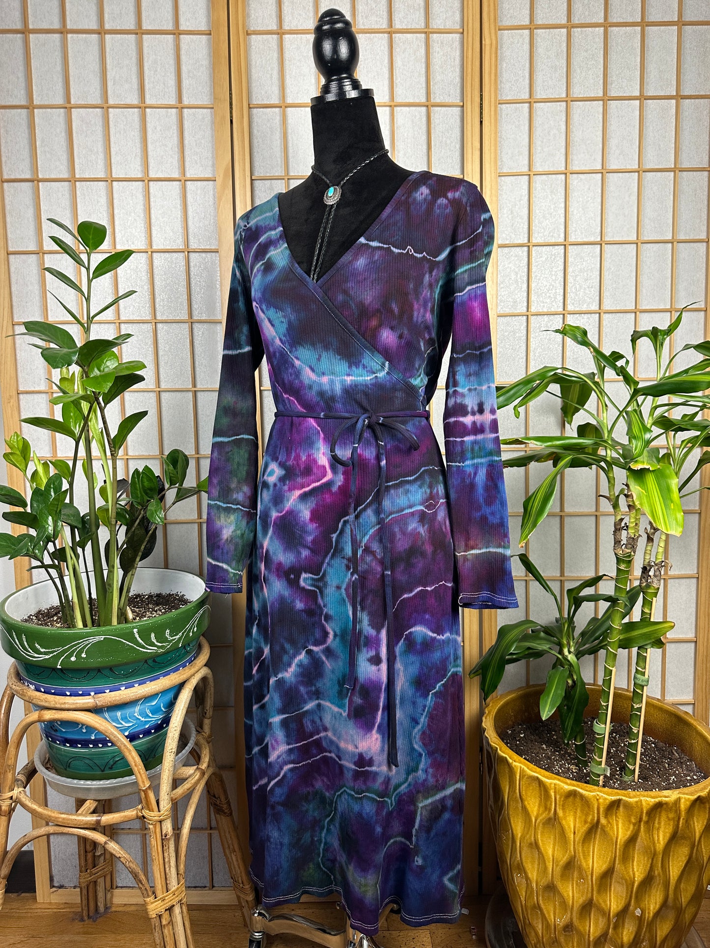 Ribbed Wrap Dress - MEDIUM