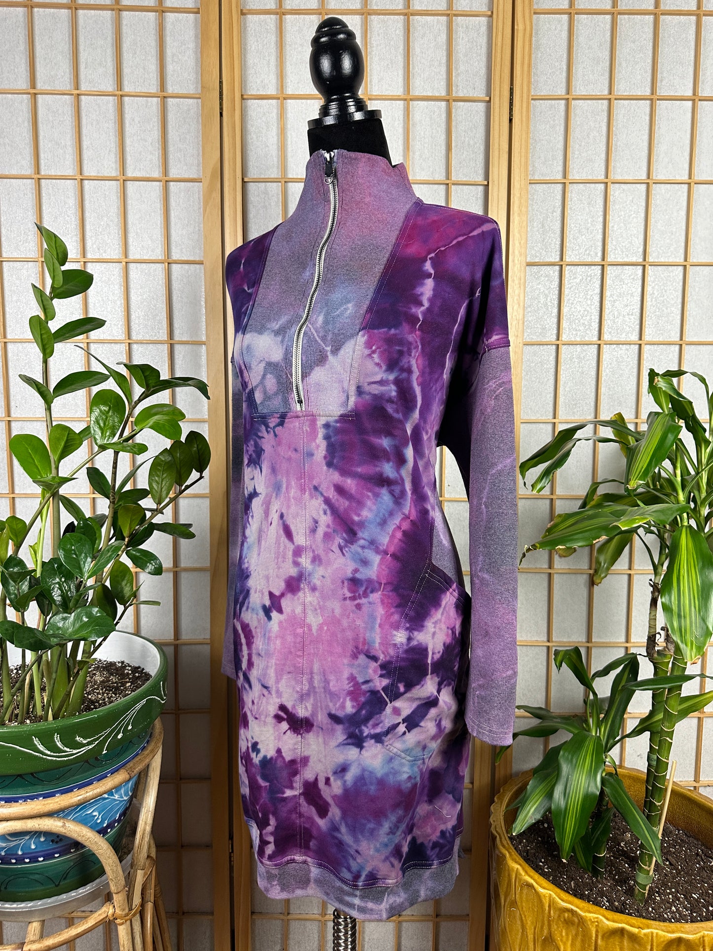 1/2 Zip Sweatshirt Dress - 2X