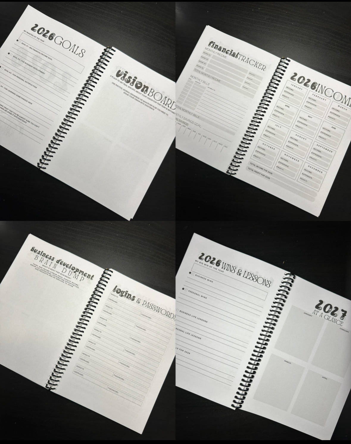 2026 MONTHLY Notebook/Planner - Large Hardcover (READY TO SHIP)